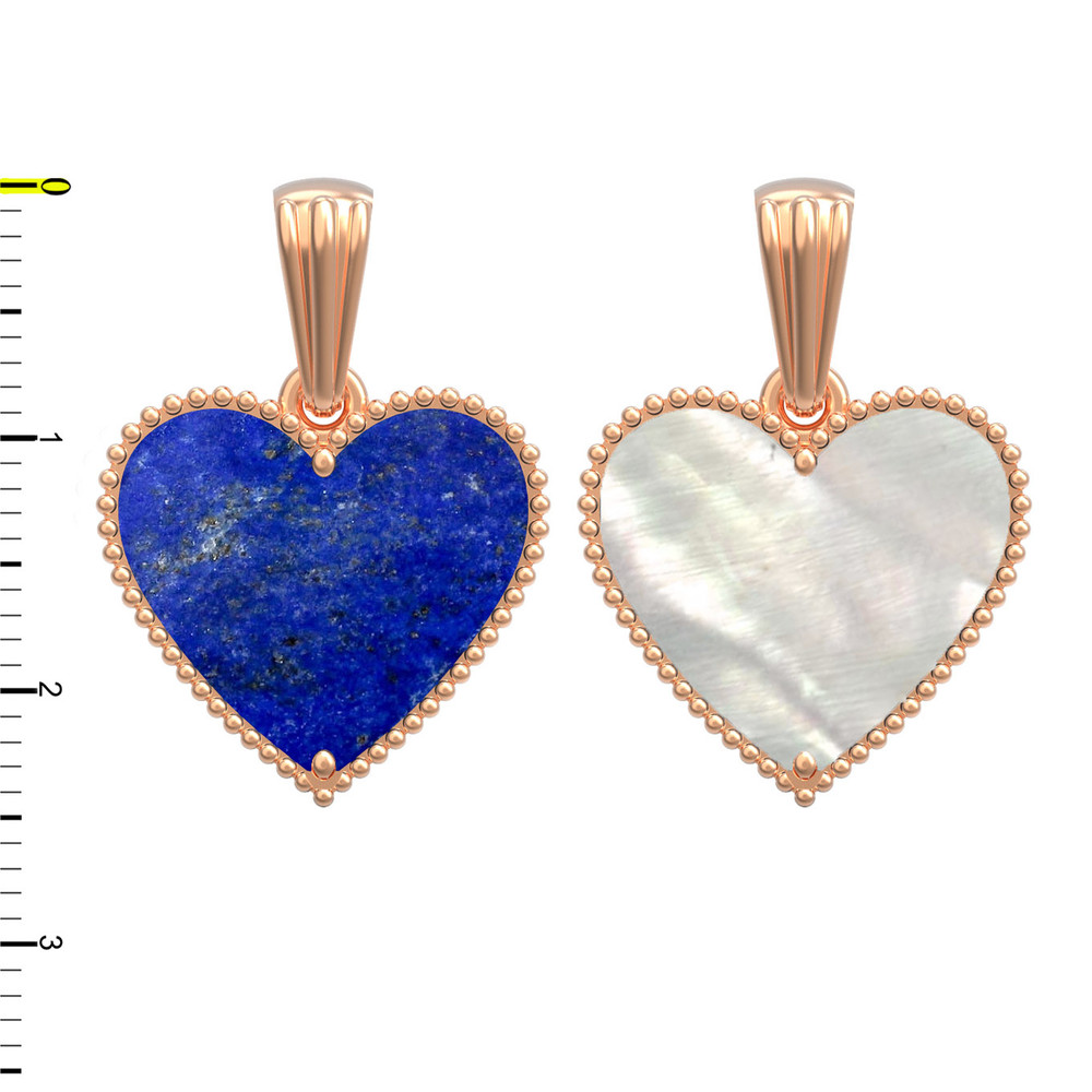 Подвеска из золота c лазуритом и перламутром