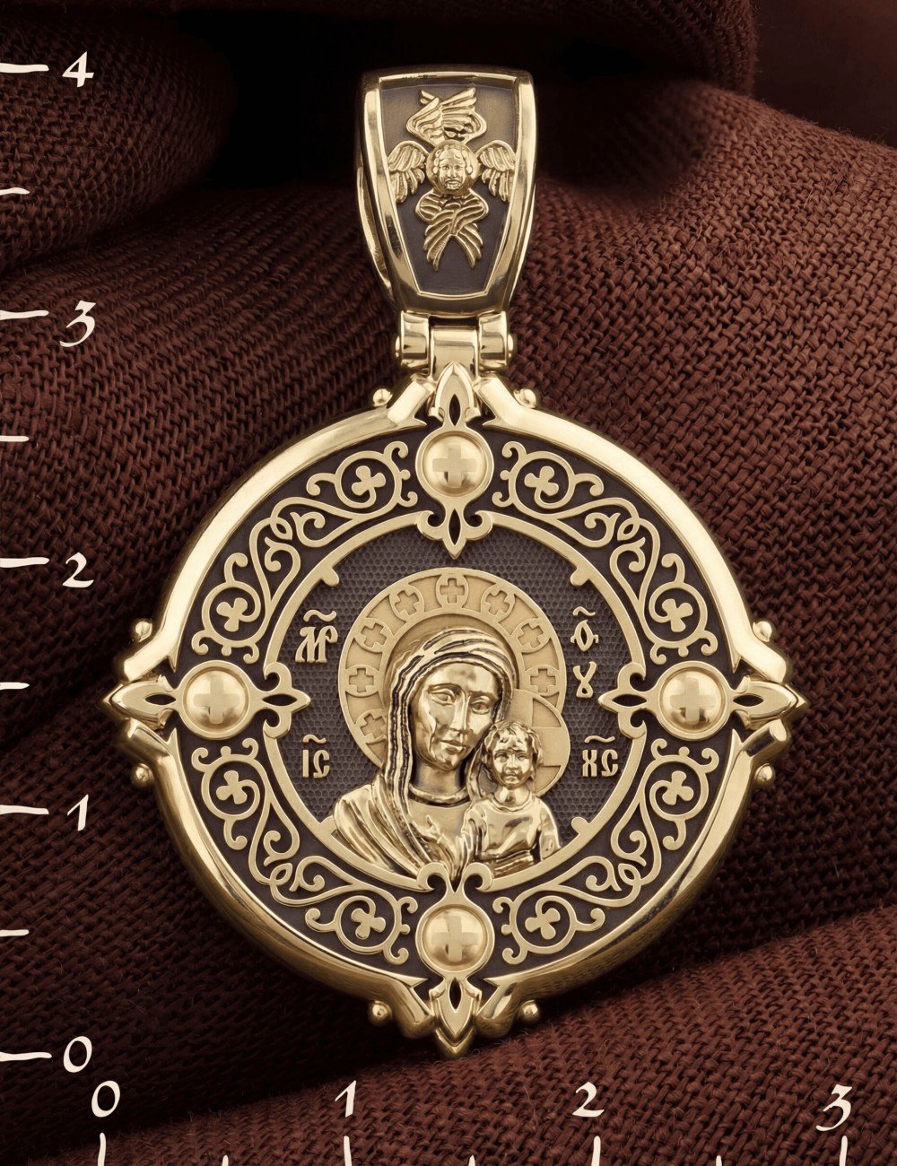 Образок из лимонного золота 585 пробы