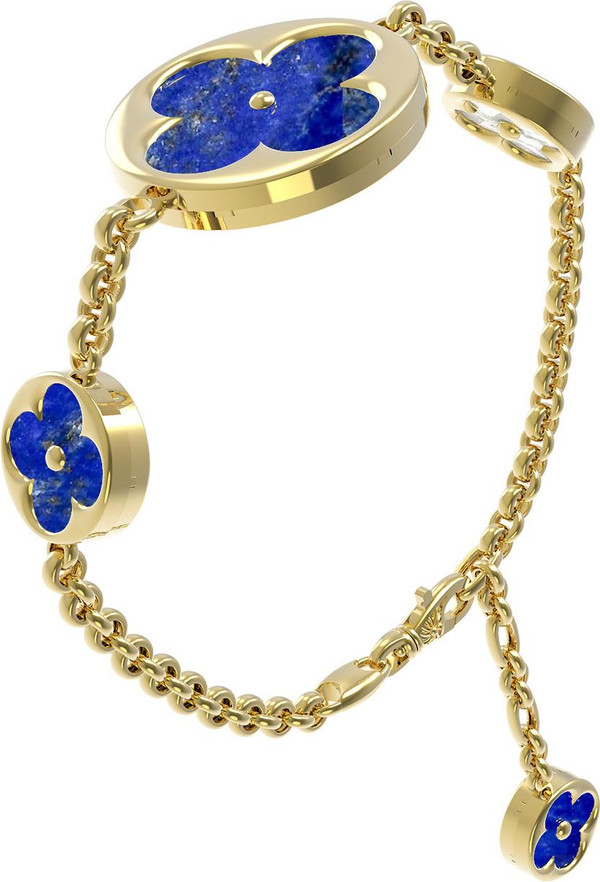 Браслет из лимонного золота c лазуритом и перламутром