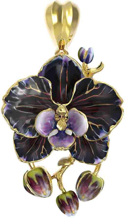 Подвеска из лимонного золота c эмаль