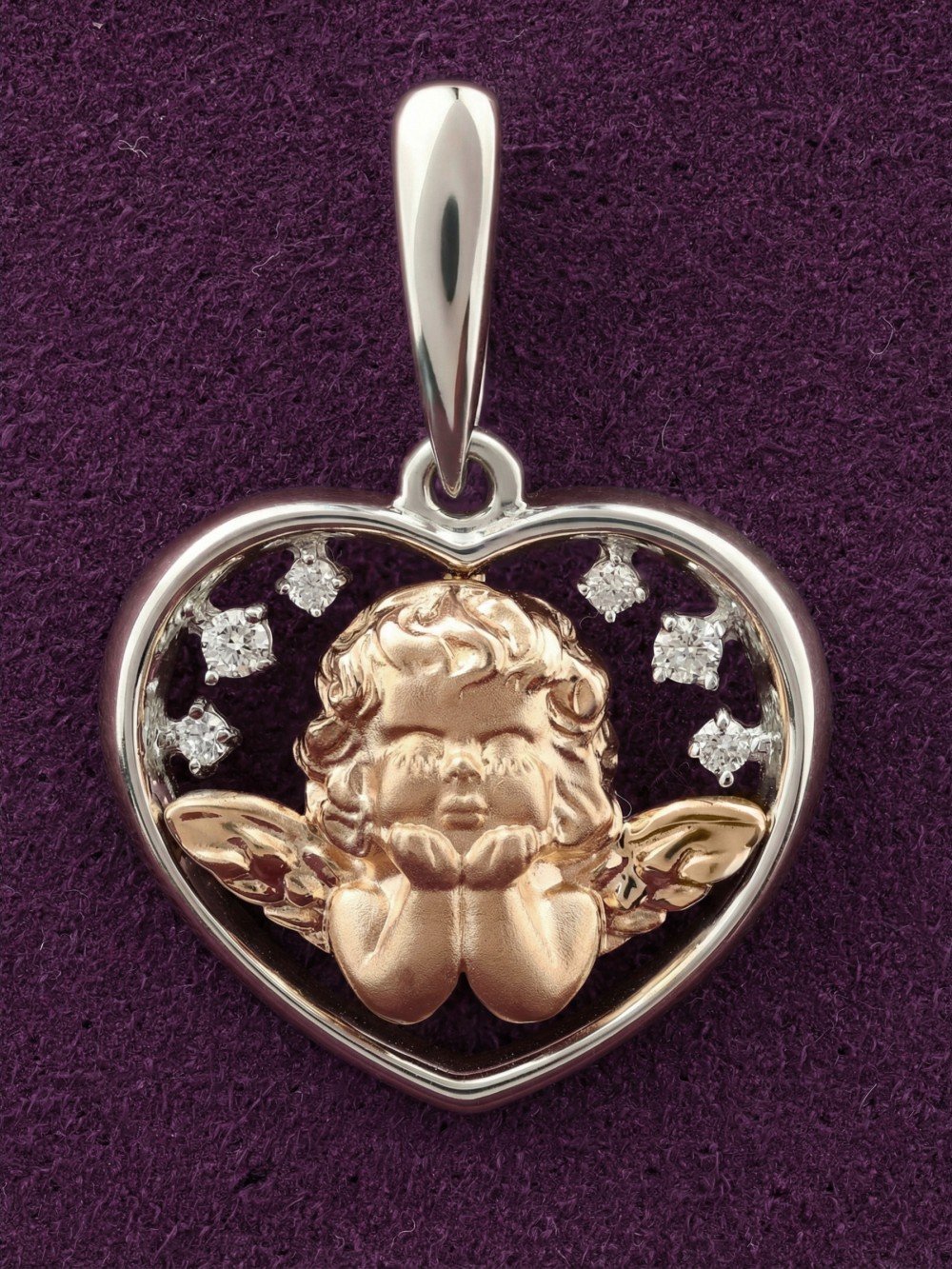 Подвеска из белого золота c бриллиантами