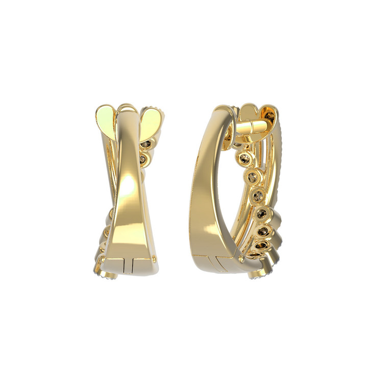 Серьги из лимонного золота c бриллиантами