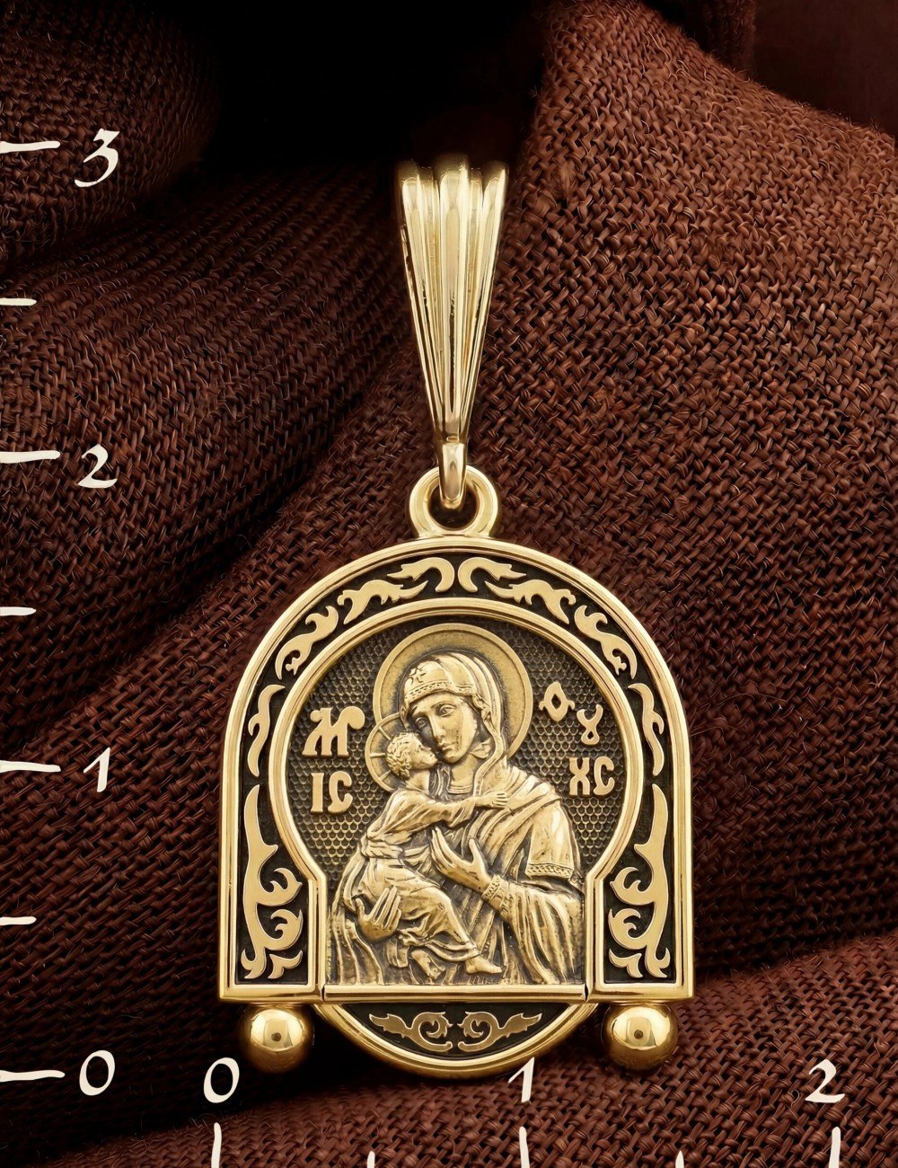 Образок из лимонного золота 585 пробы