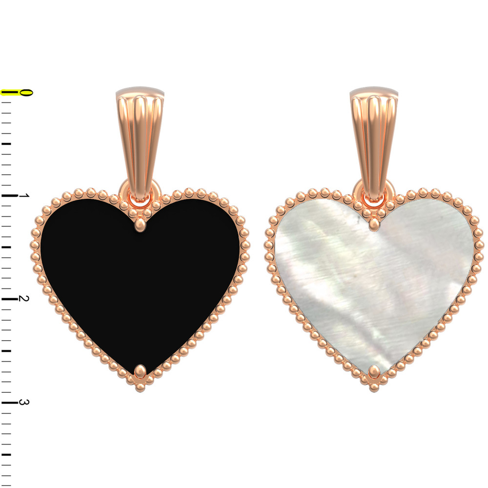 Подвеска из золота c ониксом и перламутром