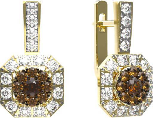 Серьги из лимонного золота c бриллиантами