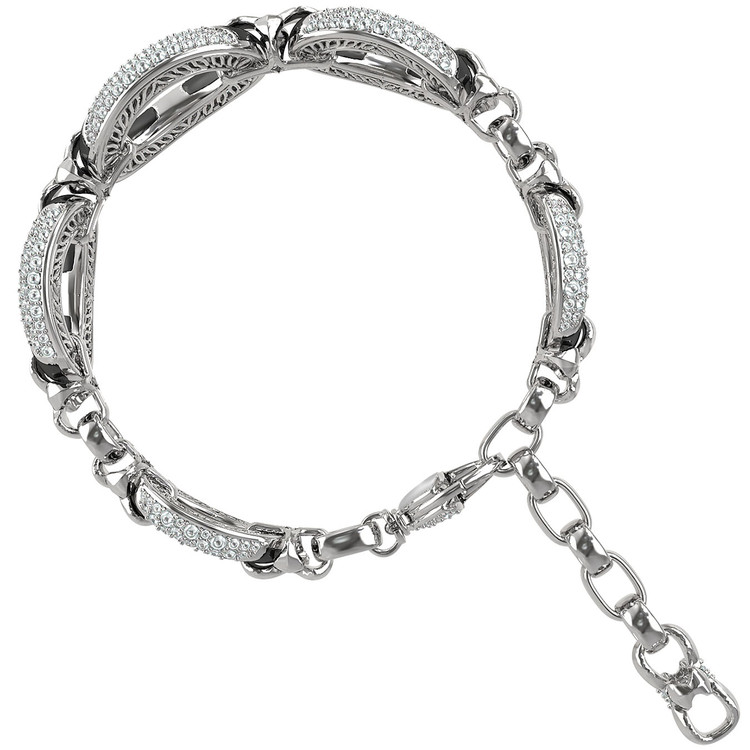 Браслет из белого золота c бриллиантами и ониксом