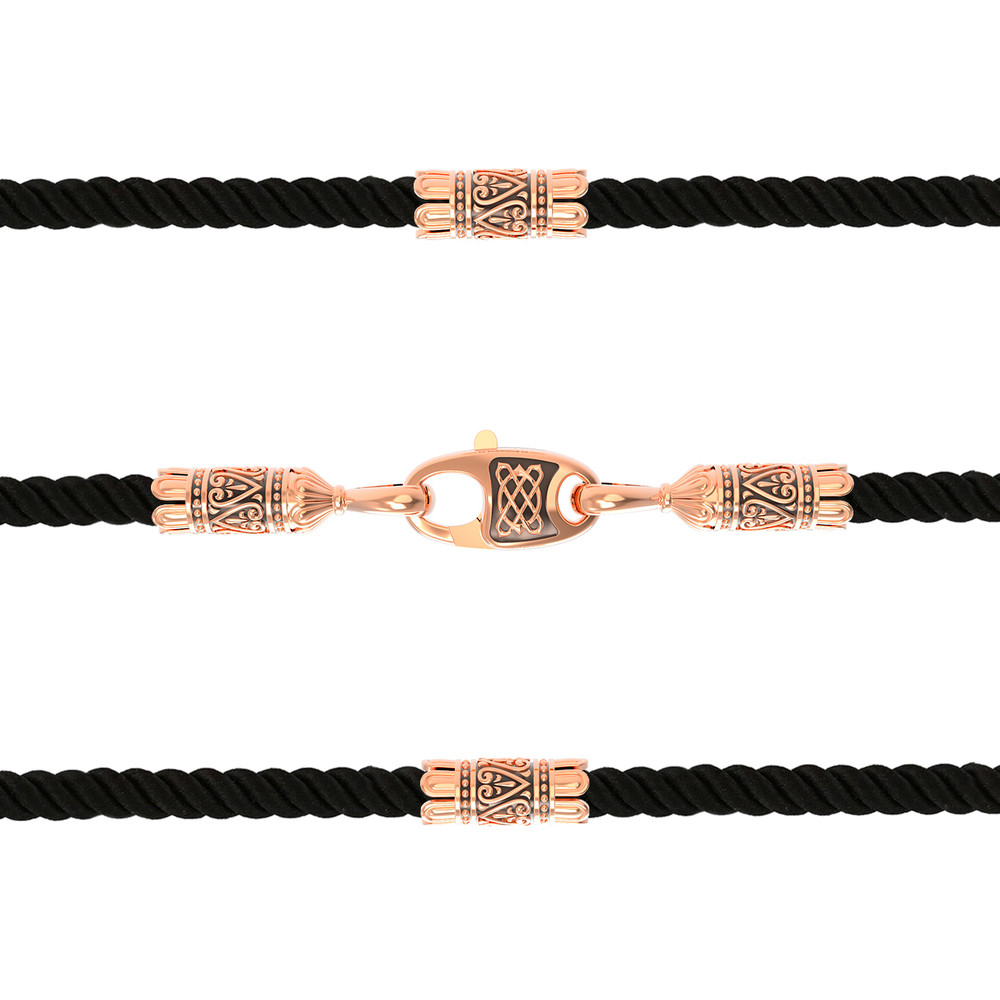 Шнурок шёлковый из золота c шёлковым шнурком