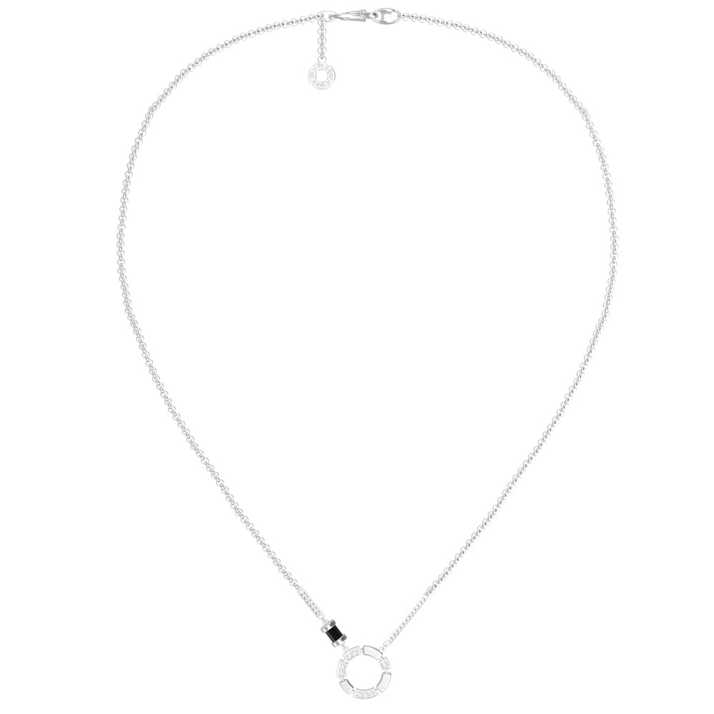 Колье из белого золота c бриллиантами и ониксом