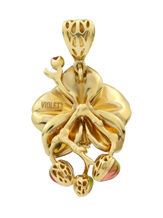 Подвеска из лимонного золота c эмаль