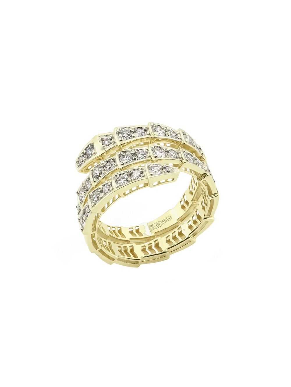 Кольцо из лимонного золота c бриллиантами