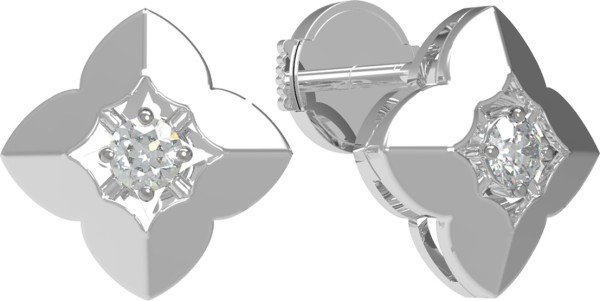 Серьги из белого золота 585 пробы c бриллиантами