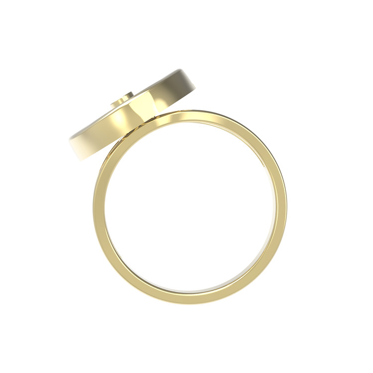 Кольцо из лимонного золота c бриллиантами и ониксом