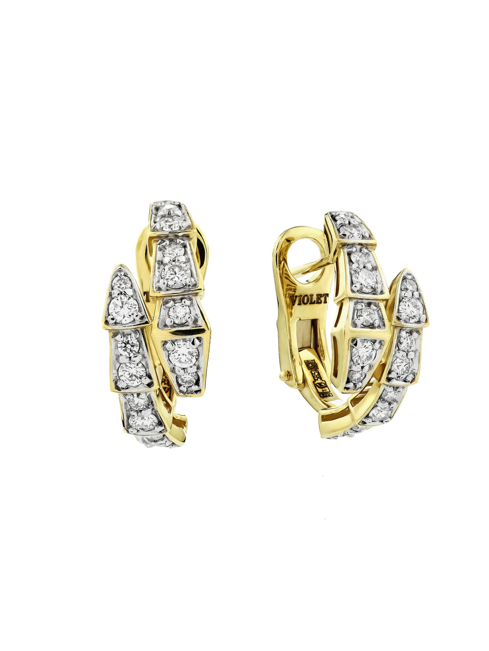 Серьги из лимонного золота c бриллиантами