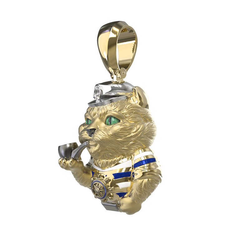 Подвеска из лимонного золота c эмаль , бриллиантами и рубином