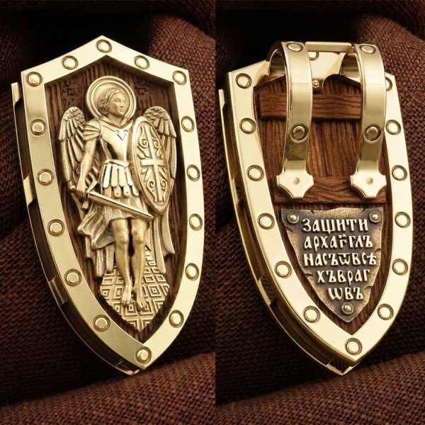Образок из лимонного золота 585 пробы c деревом груши