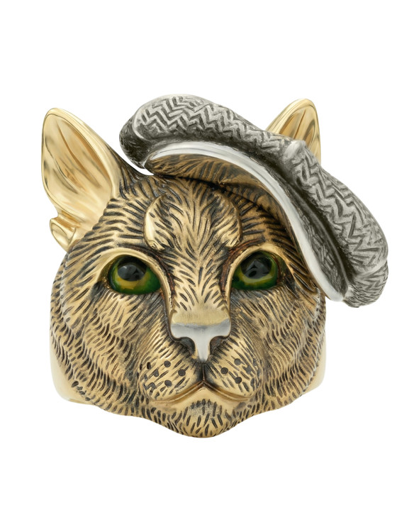 Кольцо из лимонного золота c эмаль