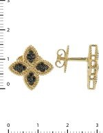 Серьги из лимонного золота 585 пробы c бриллиантами