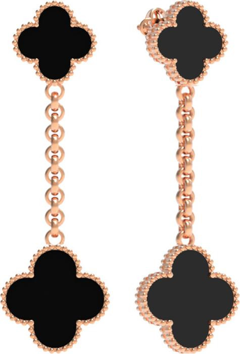 Серьги из золота c ониксом