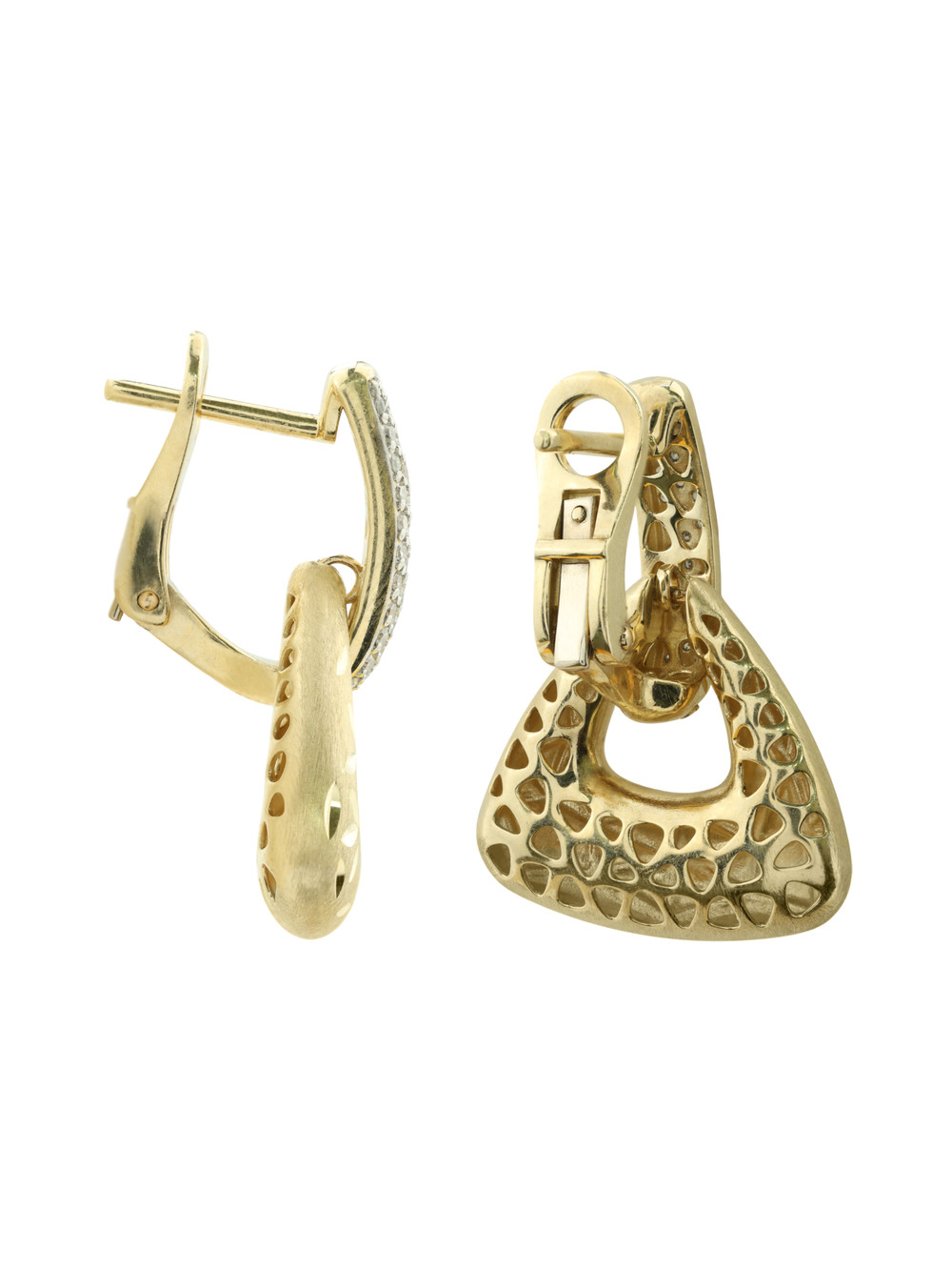 Серьги из лимонного золота c бриллиантами