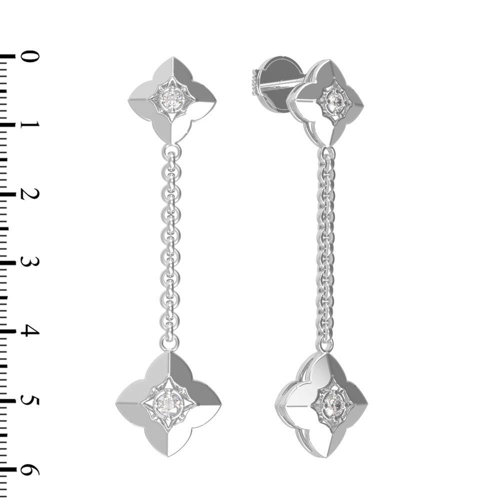 Серьги из белого золота c бриллиантами