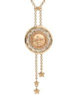 Колье из золота 585 пробы c ониксом и перламутром