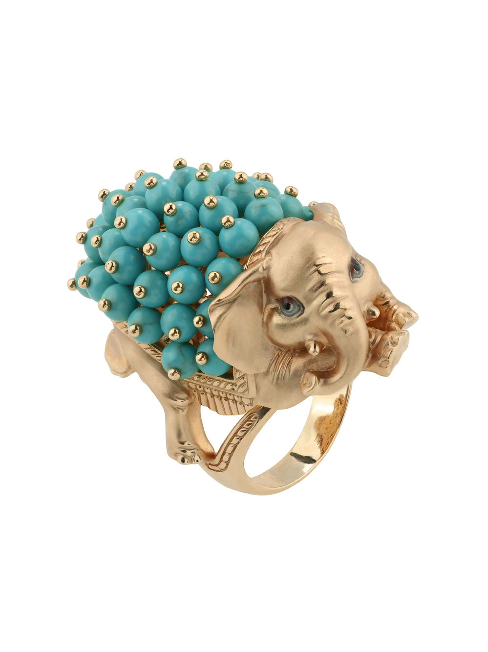 Кольцо из золота c эмаль и бирюзой