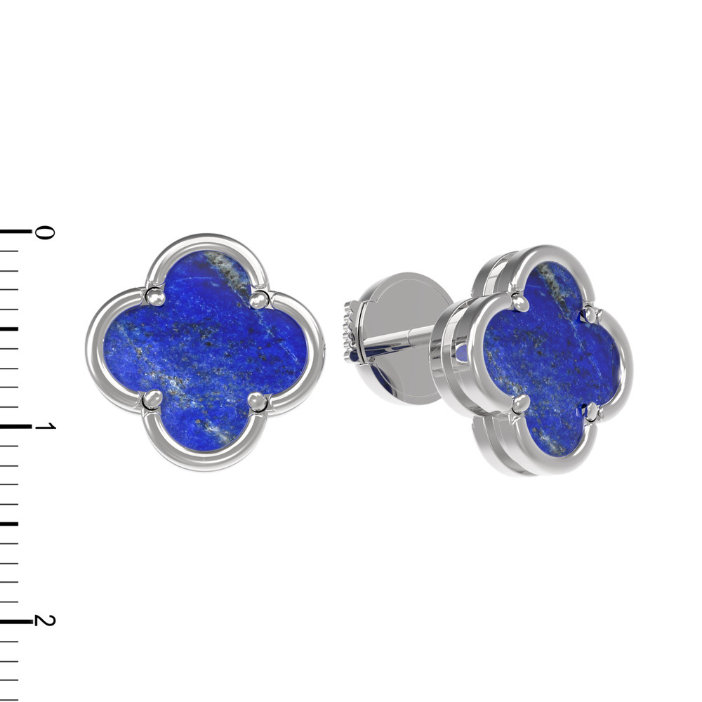 Серьги из белого золота c лазуритом