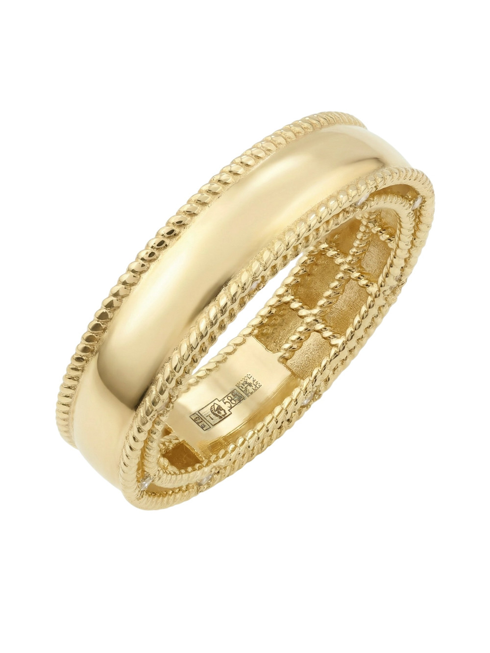 Кольцо из лимонного золота c бриллиантами