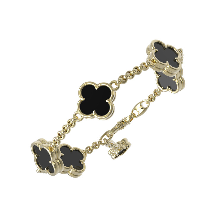 Браслет из лимонного золота c ониксом