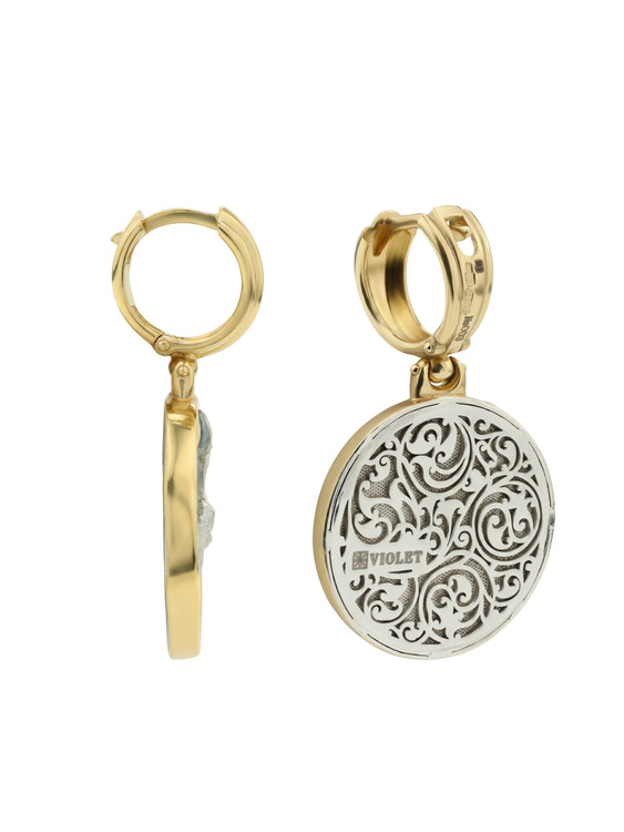 Серьги из лимонного золота c эмаль