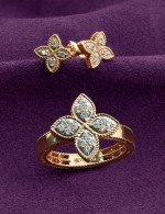 Серьги из золота 585 пробы c бриллиантами