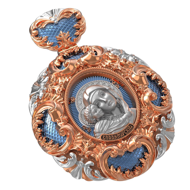 Образок из золота c эмаль