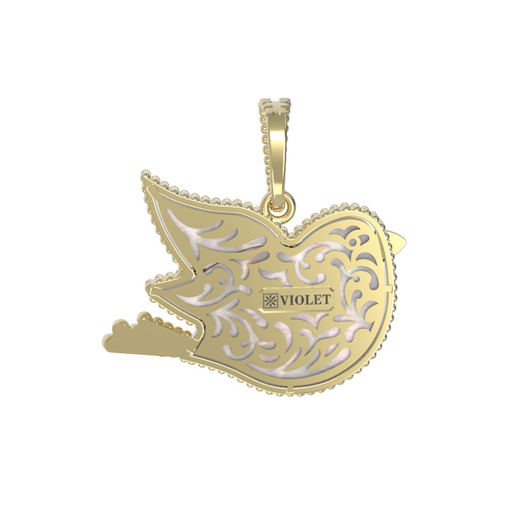 Подвеска из лимонного золота c эмаль и перламутром