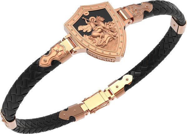 Браслет из золота c шнурком и ониксом