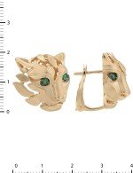 Серьги из золота 585 пробы c изумрудом