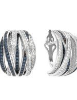 Серьги из белого золота 585 пробы c фианитом
