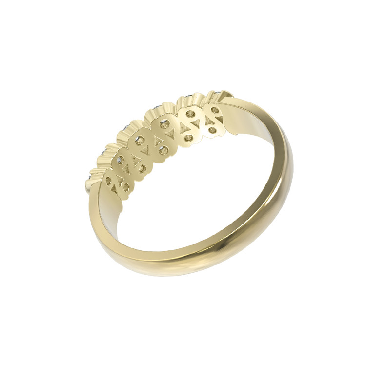 Кольцо из лимонного золота c бриллиантами