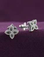Серьги из белого золота 585 пробы c бриллиантами