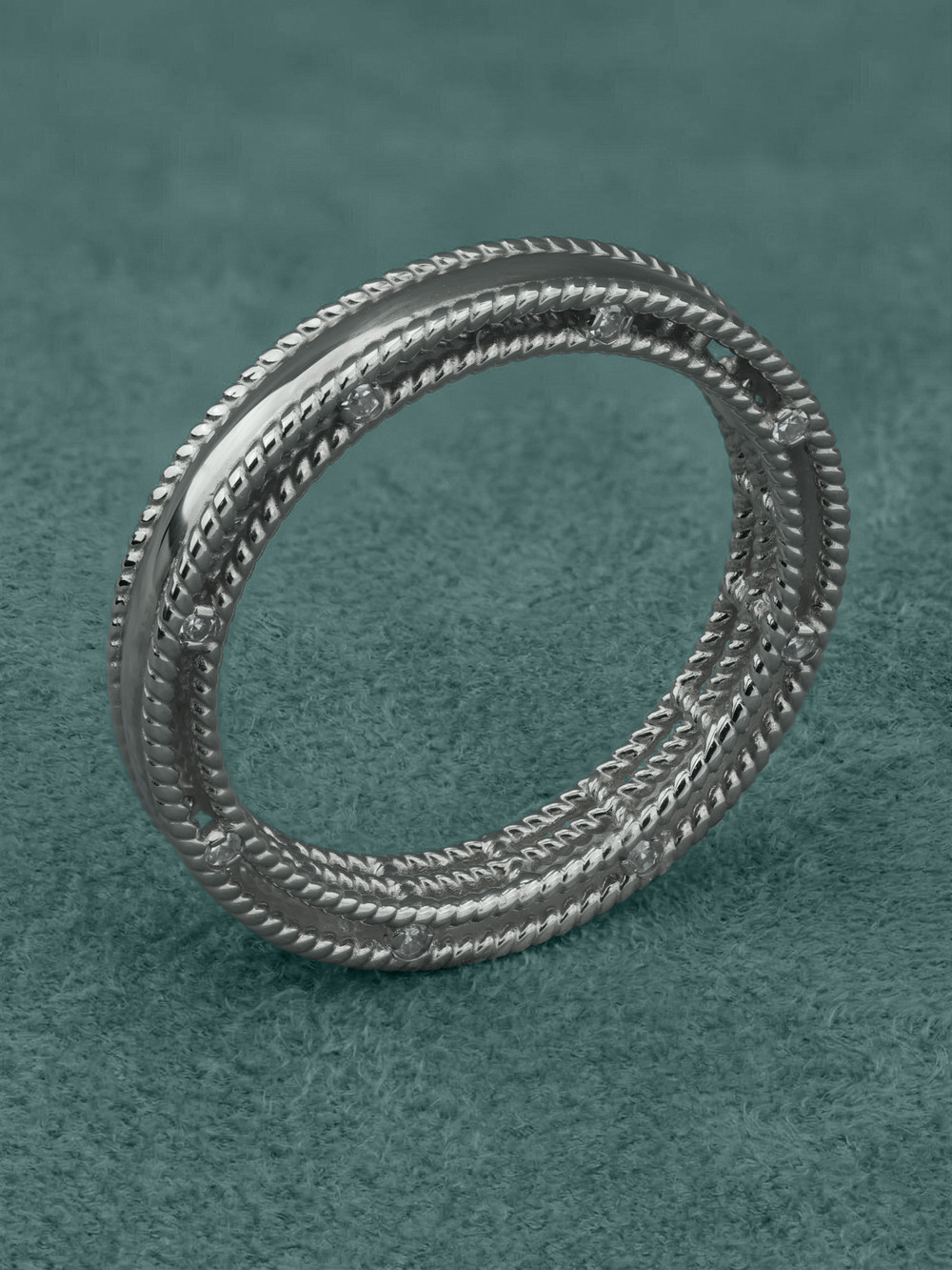 Кольцо из белого золота c бриллиантами