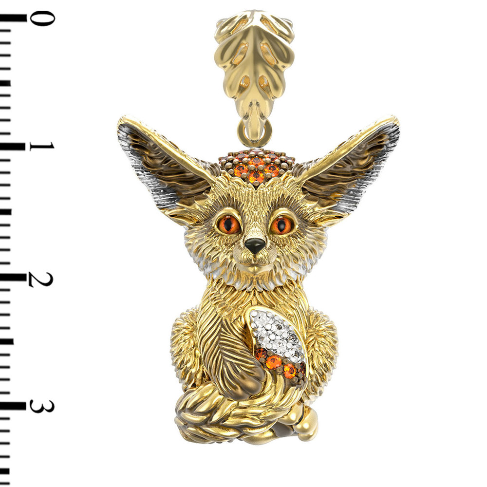 Подвеска из лимонного золота c эмаль и фианитом