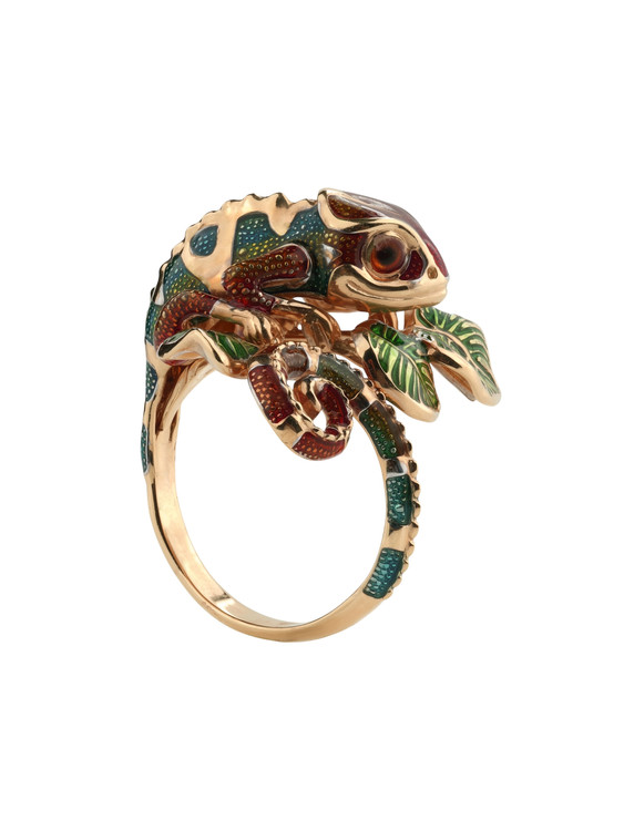 Кольцо из золота c эмаль