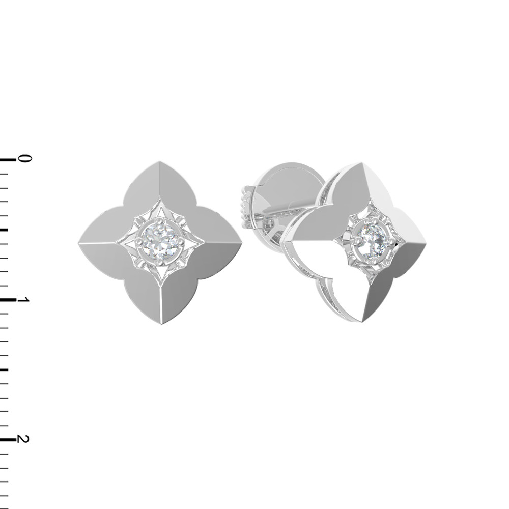 Серьги из белого золота c бриллиантами