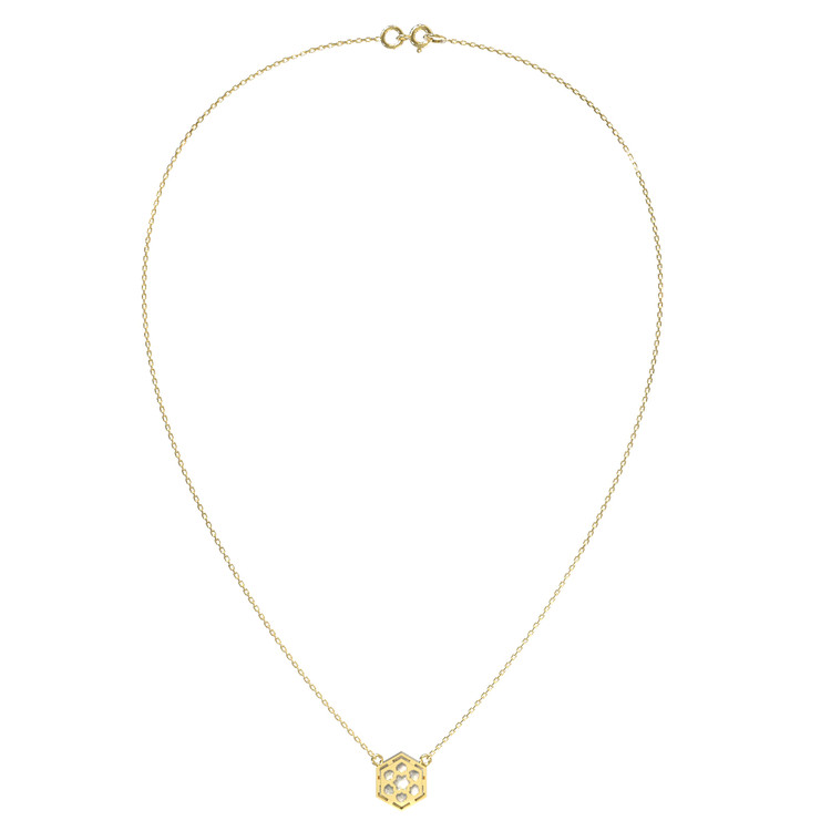 Колье из лимонного золота c перламутром