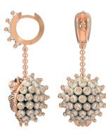 Серьги из золота 585 пробы c эмалью и жемчугом