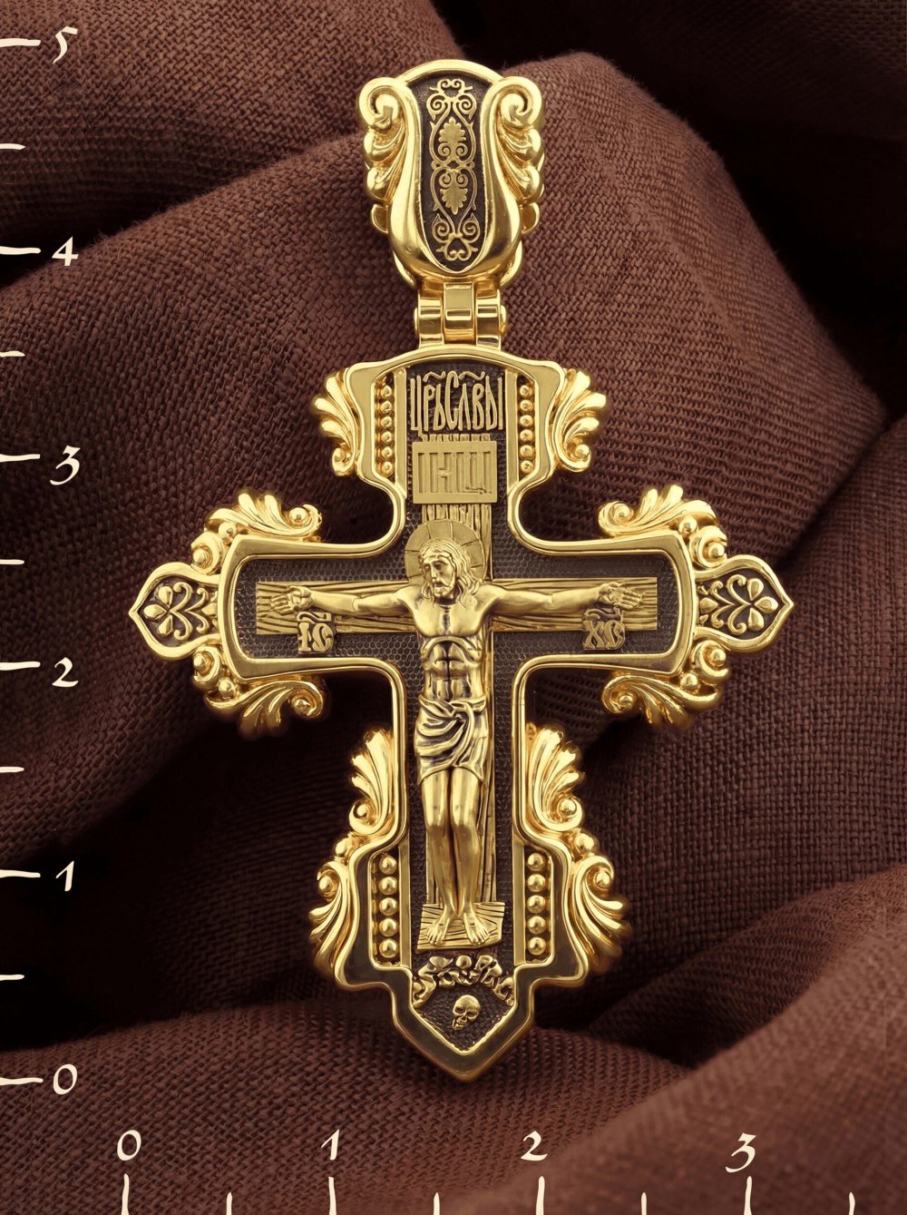 Крест из лимонного золота