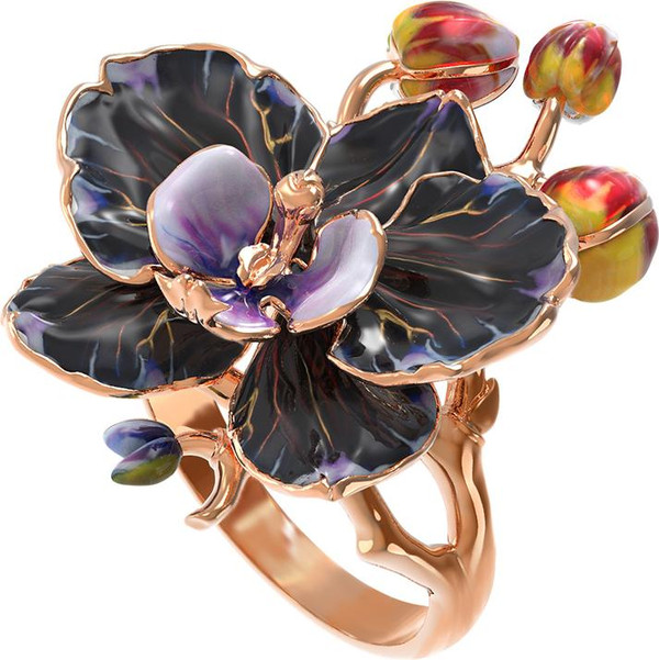 Кольцо из золота c эмаль