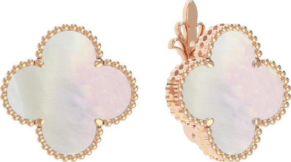 Серьги из золота c перламутром