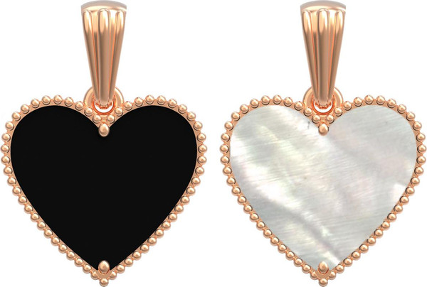 Подвеска из золота c ониксом и перламутром