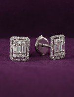 Серьги из белого золота 585 пробы c бриллиантами