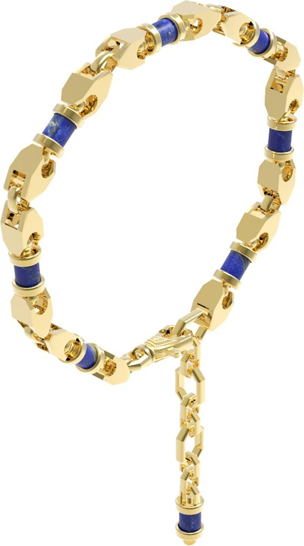 Браслет из лимонного золота c лазуритом